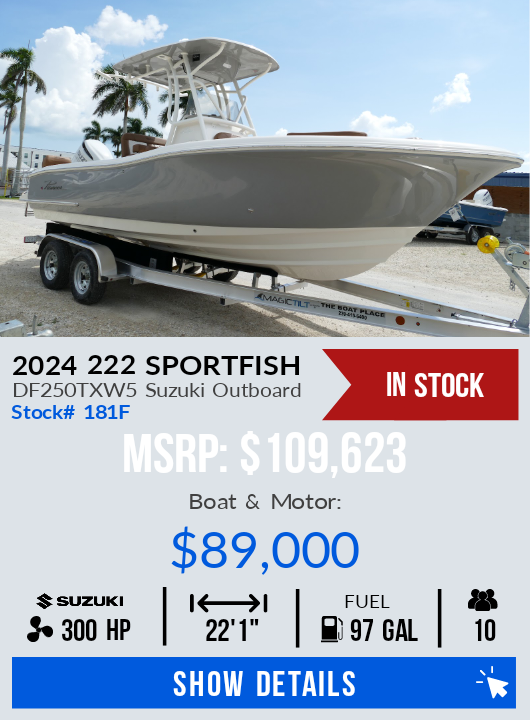 2024 Pioneer 222 Sportfish DF250TXW5 Suzuki Outboard