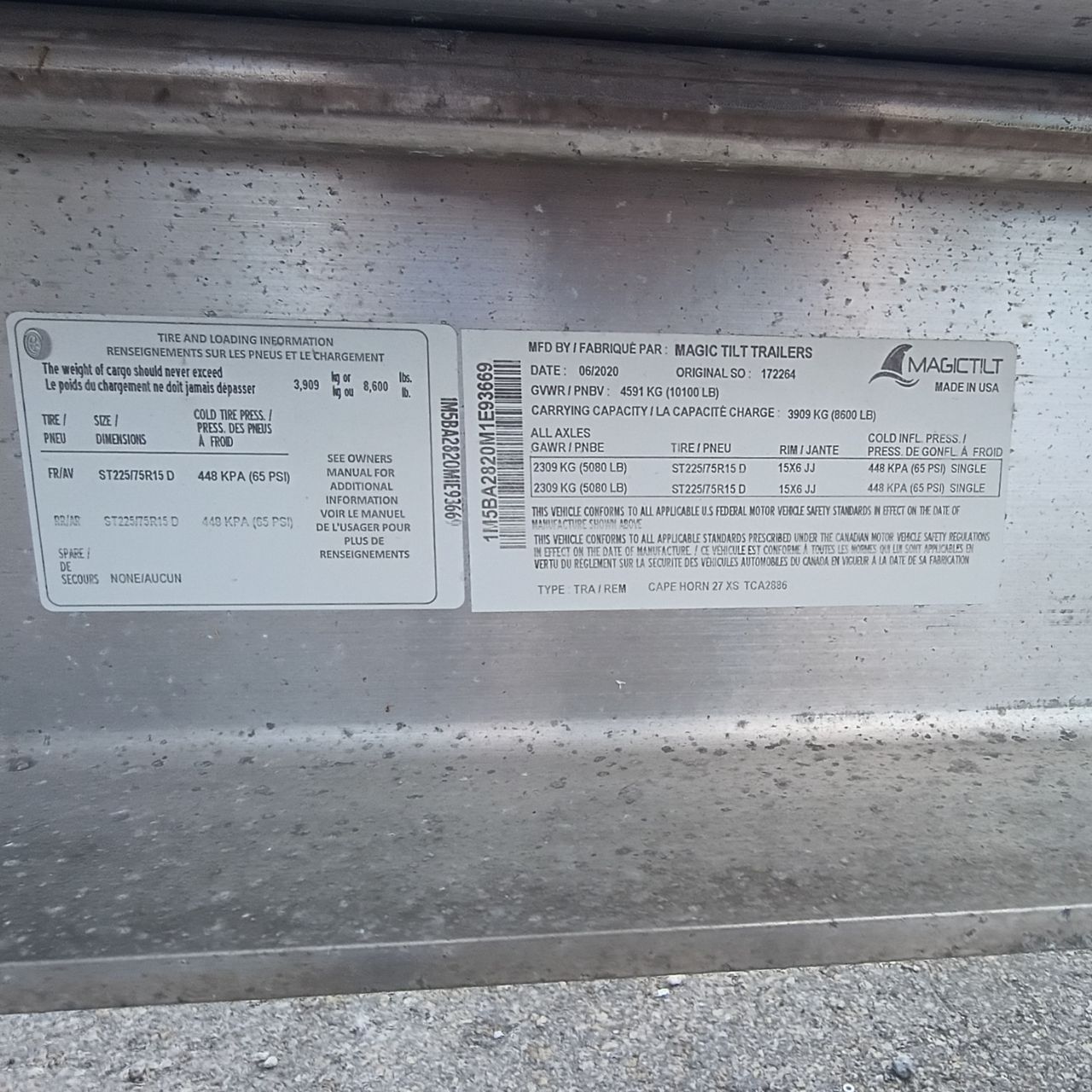 2021 Magic Tilt TALS2886 3669 Boat Trailer Road Trailer