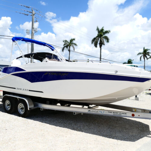 2026 Starcraft SVX 231 DH OB Dual Helm Boat Grey Blueberry 62F