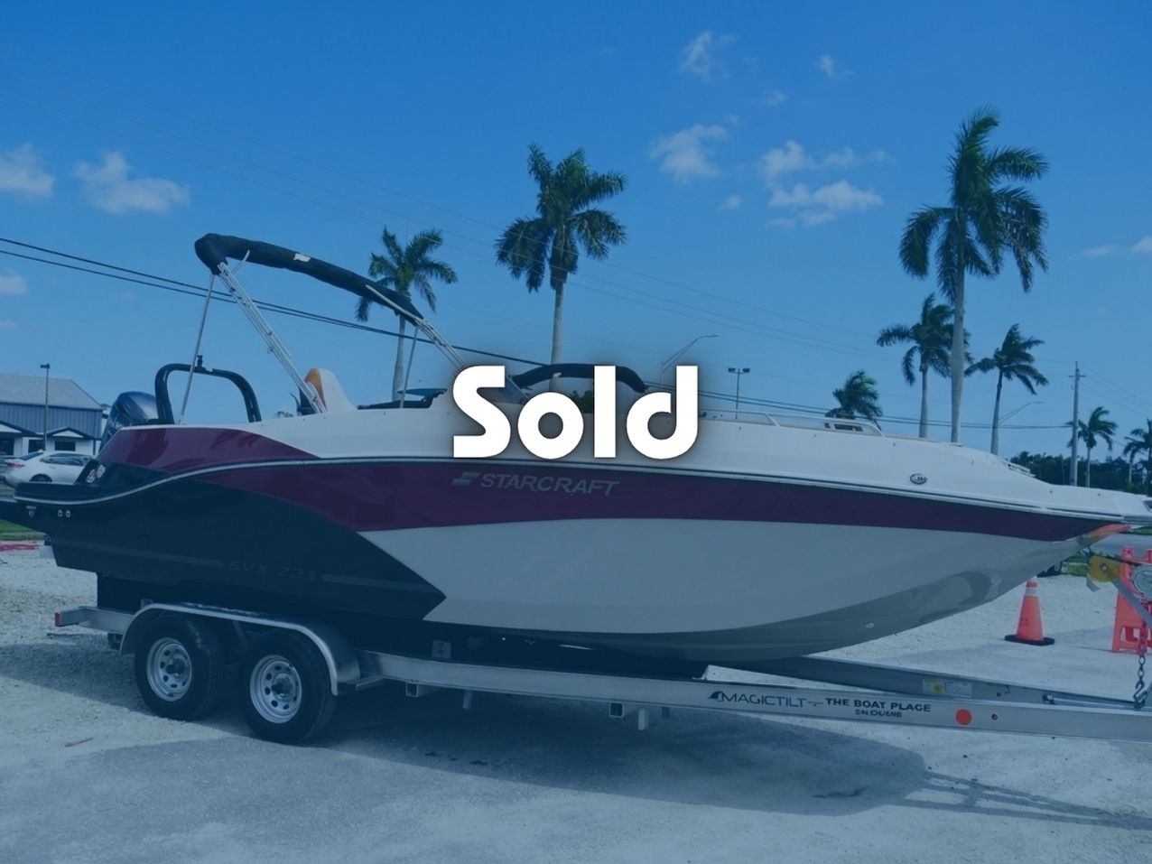 2026 Starcraft SVX 231 OB Deck Boat Burgundy #61F -