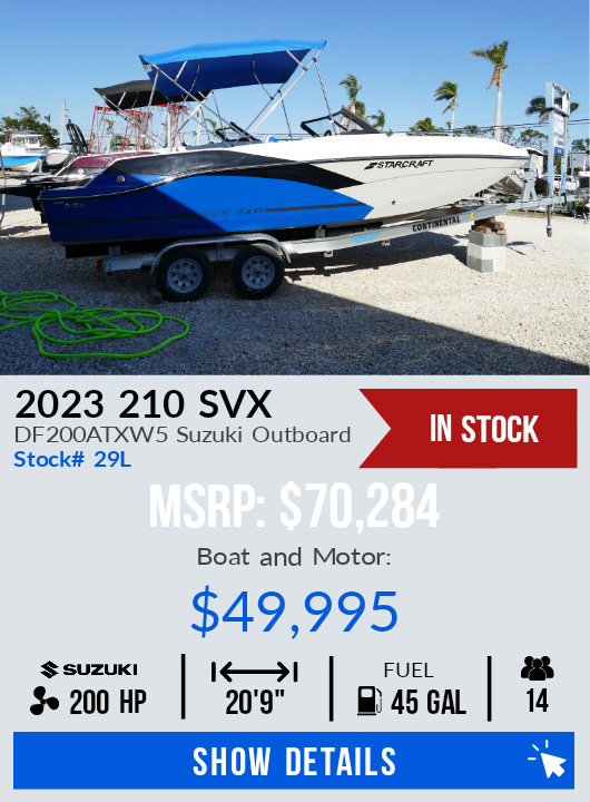 29L 2023 STARCRAFT 210 SVX DF200ATXW5 Suzuki Outboard Motor