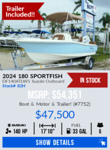 2024 Pioneer 180 Sportfish DF140ATLW5 Suzuki Outboard