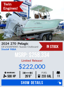 998A 2024 Pioneer 270 Pelagic DF250APXW5 Suzuki Outboards