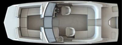 Starcraft SVX 230 OB DC Dual Helm Deck Boat Floor Plan Layout Horiz
