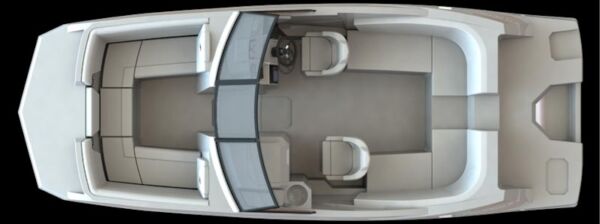 Starcraft SVX 230 OB DC Dual Helm Deck Boat Floor Plan Layout Horiz